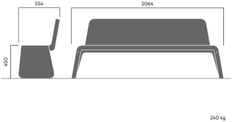 VESTRE Бетонная скамья со спинкой Kyoto sun-id-1415504 - Вид №6