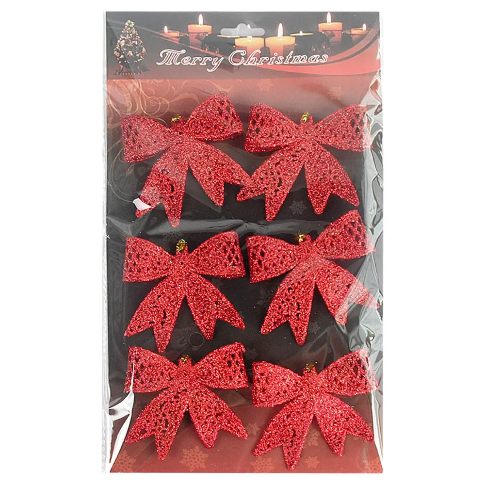 Набор ёлочных украшений «Бантики» 6.5 см, цвет красный, 6 шт Santreyd STLM-2172114