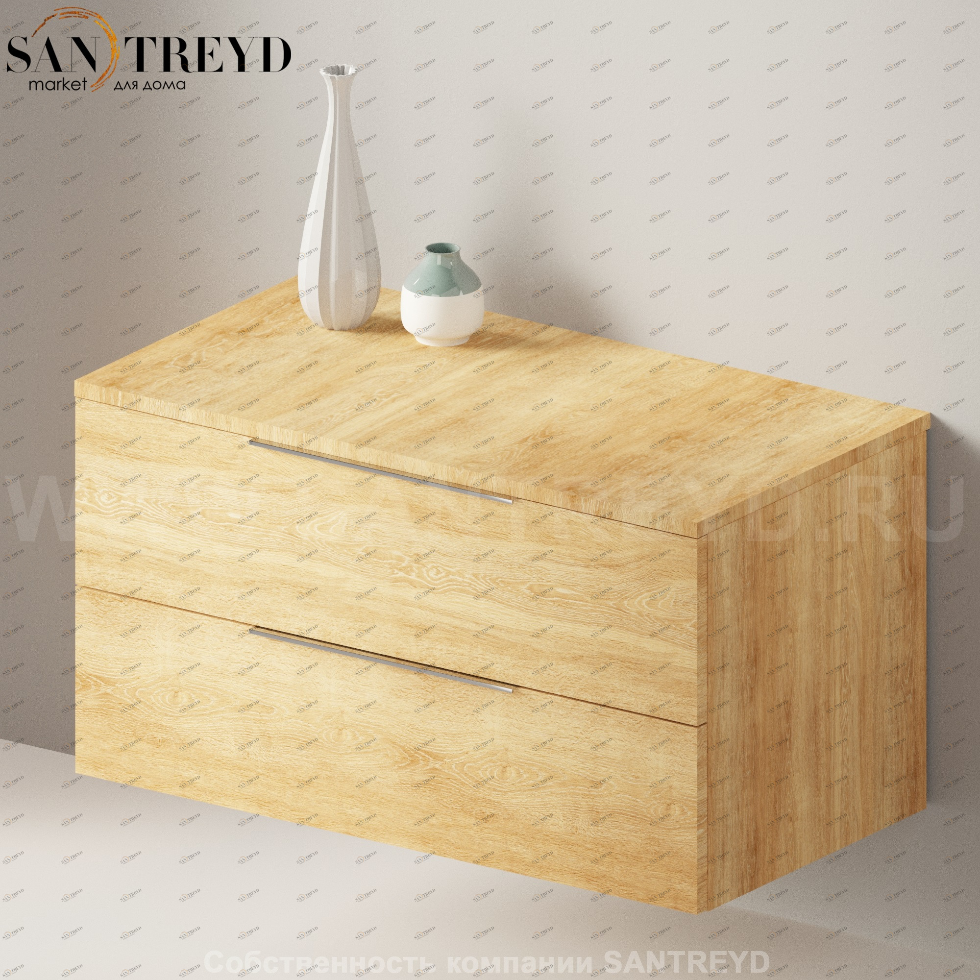 Flaminia BOX Настенная тумба 95 см с 2-мя ящиками BX433.WQ Ceramica Flaminia BX433WQ