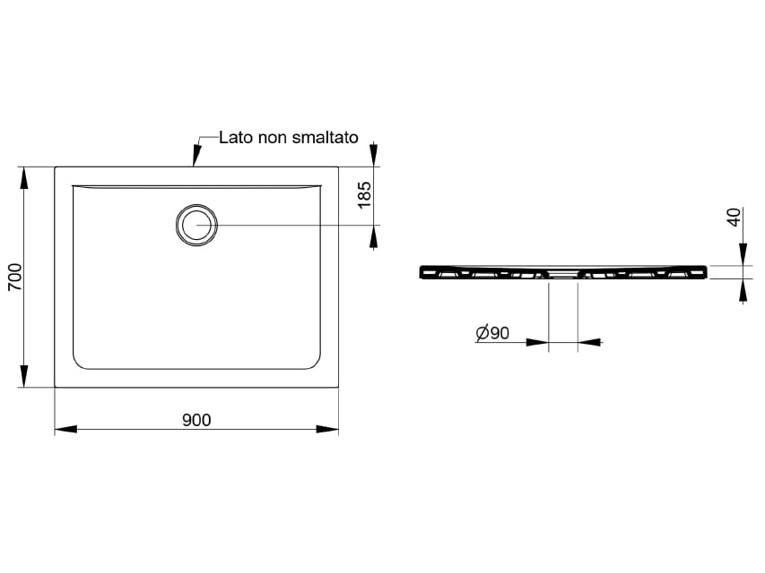 Керамический нескользящий прямоугольный поддон для душа Ceramica Dolomite SQUASH ARCH-00046905 - Вид №10