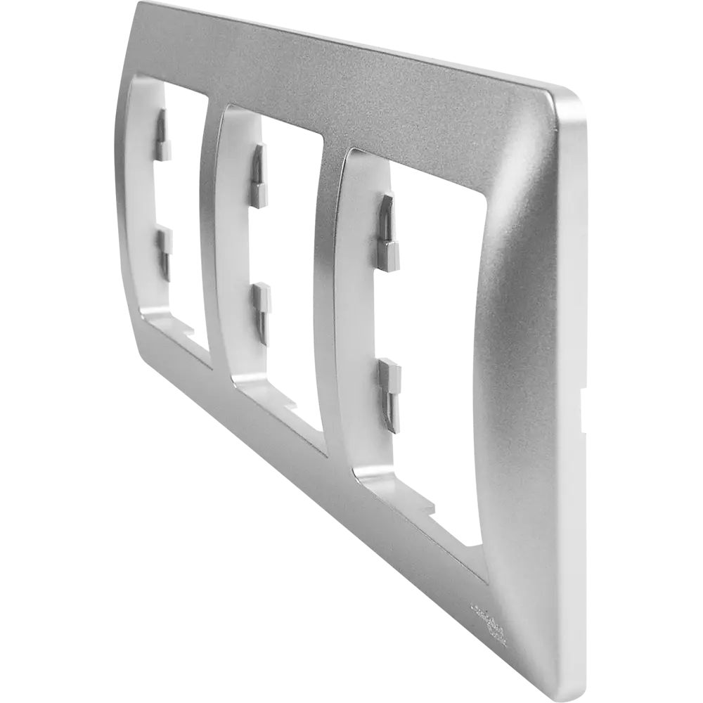 Рамка Schneider Electric Glossa для розеток и выключателей на 3 поста в алюминиевом исполнении 86710225 STLM-0070829 - Вид №2