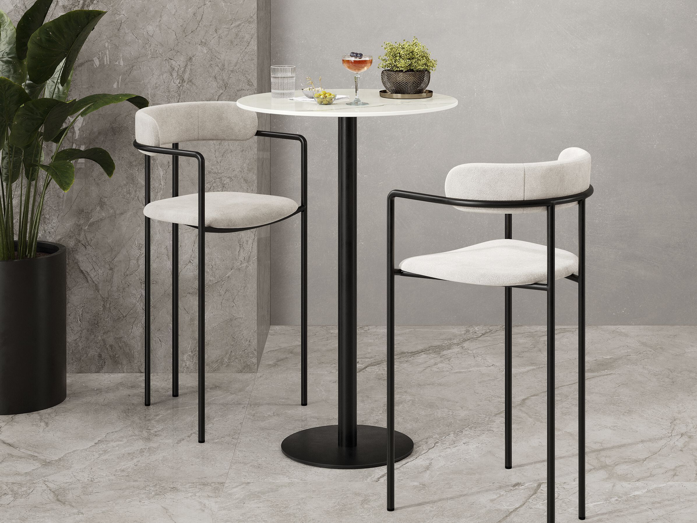 Высокий круглый стол из керамогранита Atlas Concorde MANHATTAN 110 ARCH-00101338 - Вид №1