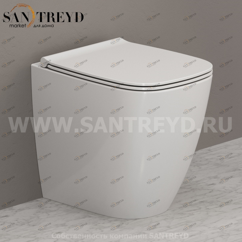 GN002BI Приставной унитаз напольный Белый Ceramica Globo GENESIS Италия