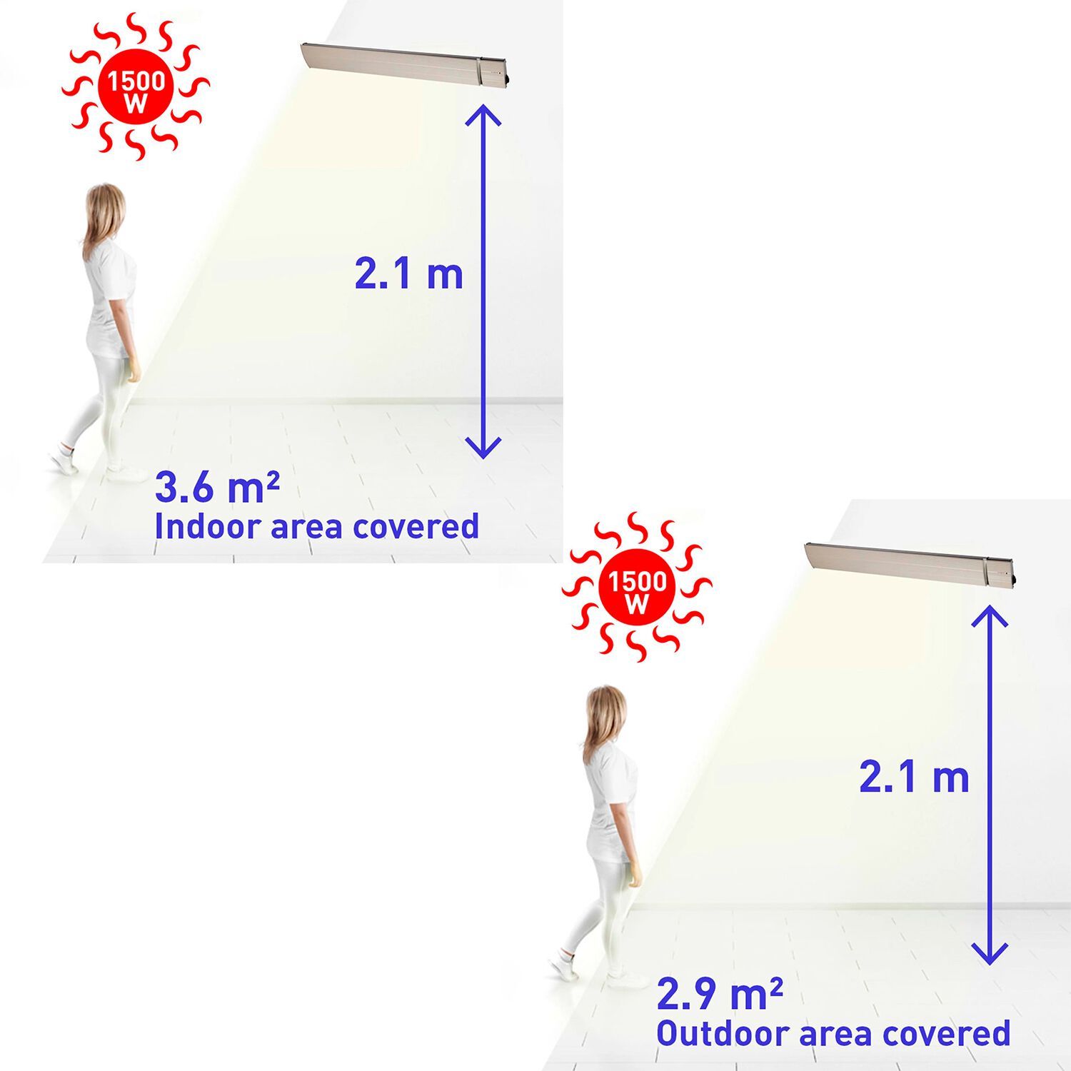 Инфракрасный обогреватель из стеклокерамики и алюминия SINED CALORE 1500 ARCH-00137200 - Вид №6