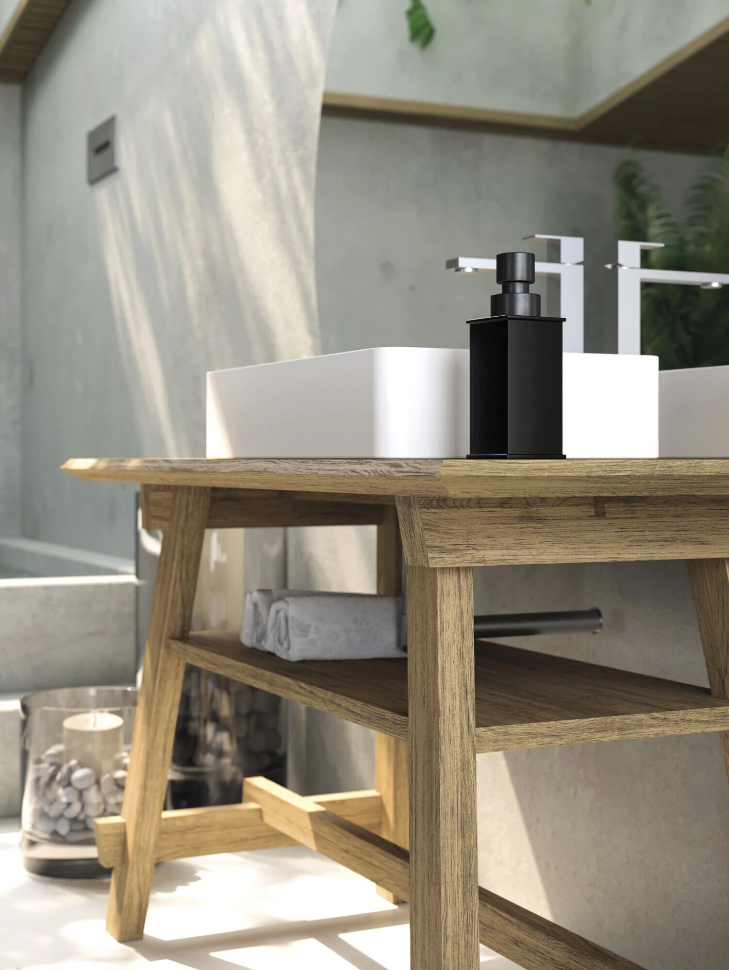 Раковина из массива дерева с зеркалом Devina Nais Arkitect ARCH-00127992 - Вид №3