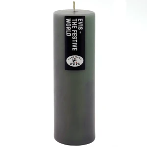 Свеча столбик Цилиндр средняя серая 10 см