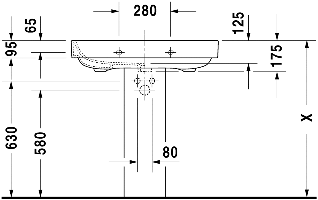 2316800000 Подвесная раковина настенная овальная Duravit Happy D.2 - Вид №2