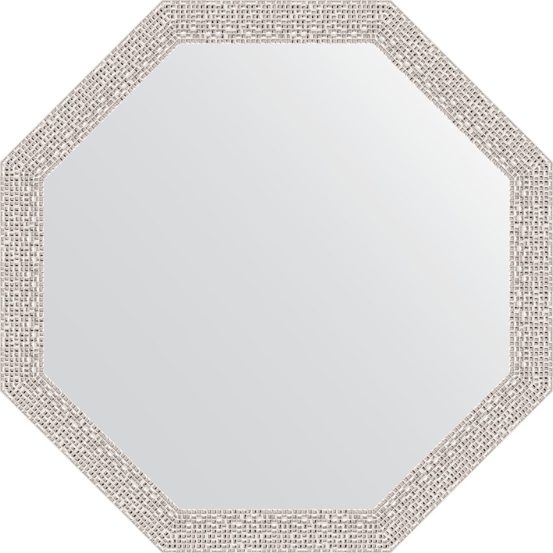 BY 3680 Зеркало в багетной раме - мозаика хром 46 mm EVOFORM Octagon
