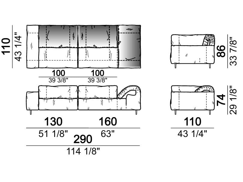 Секционный кожаный диван Arketipo CRAZY DIAMOND ARCH-00133462 - Вид №45