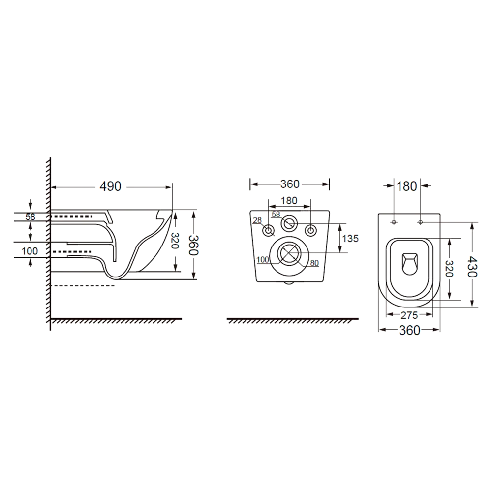 Комплект инсталляция с унитазом Culto Dufi с кнопкой цвет черный матовый STLM-2179120 - Вид №7