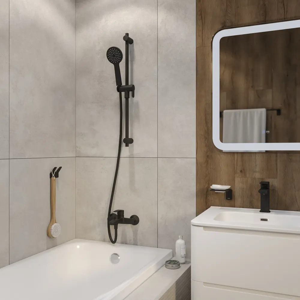 Душевая штанга Iddis Ray 70 см цвет черный STLM-2145632 - Вид №3