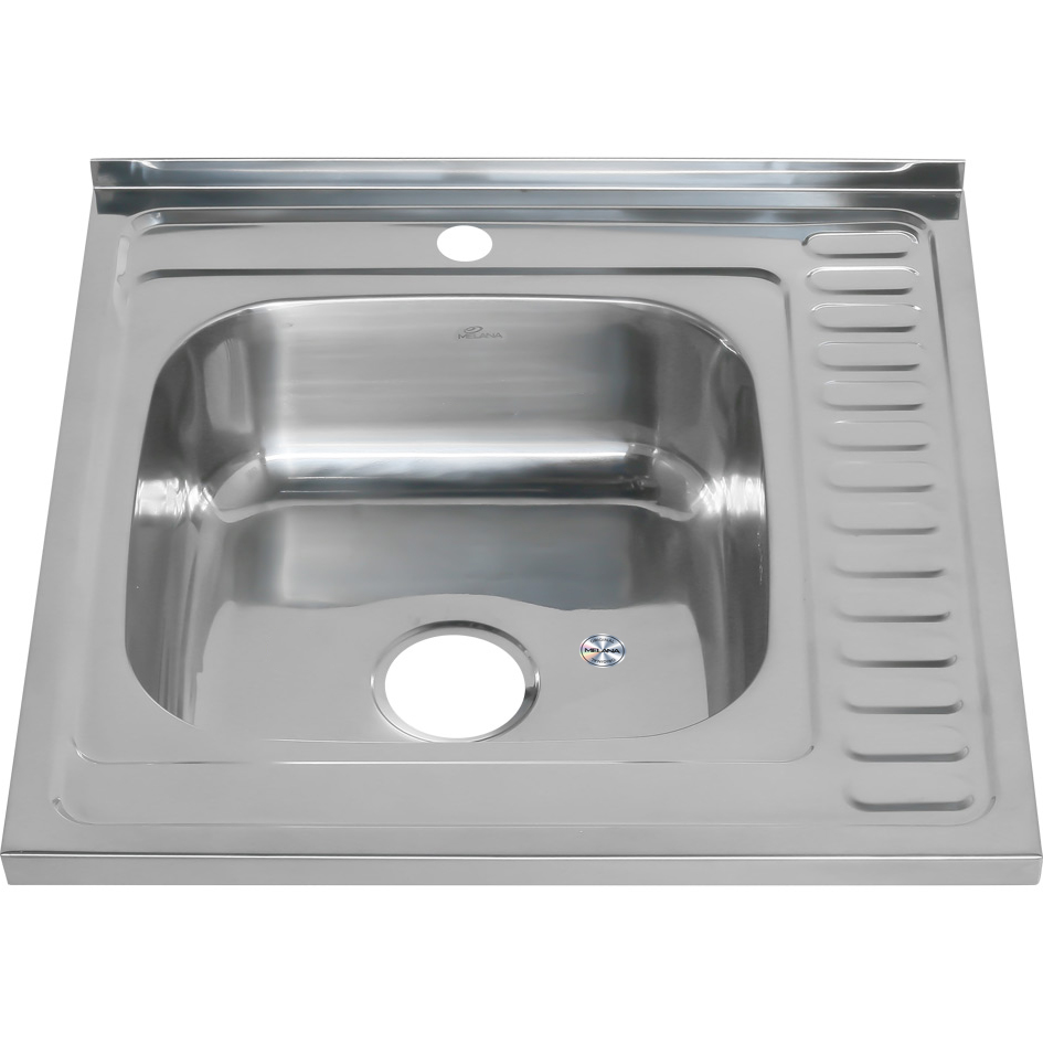 Мойка 6060 L MELANA 0,8/180 накладная прямоугольная с сифоном (006/2 L *10) 006/2 L (*10)