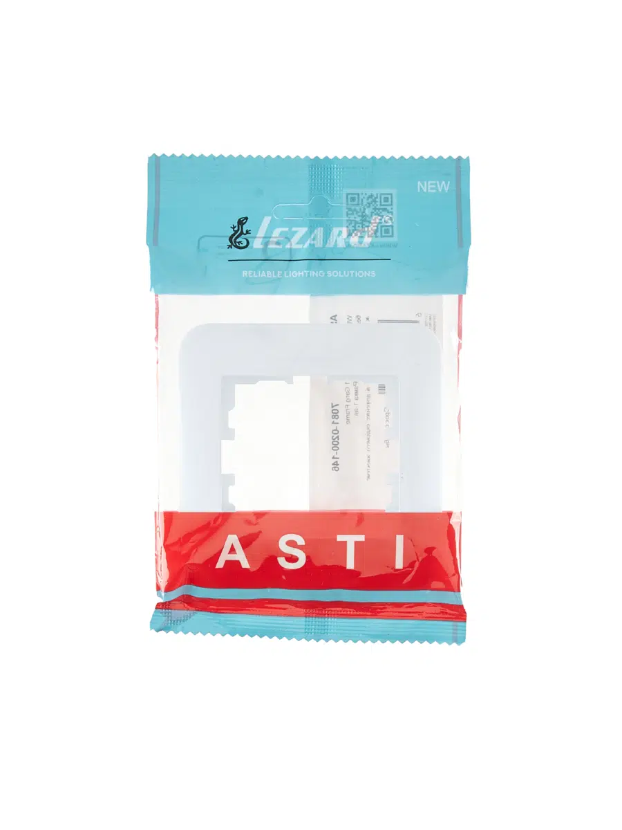 ASTI Рамка 1-ая горизонтальная б/вст белая LEZARD 7081-0200-146