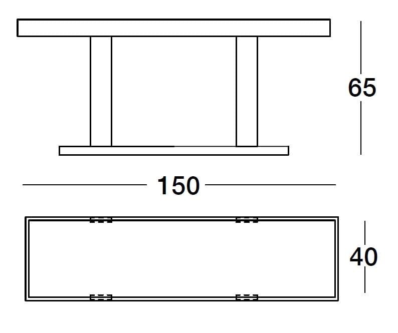 Высокий прямоугольный мраморный журнальный столик Longhi Loveluxe ARCH-00125717 - Вид №2