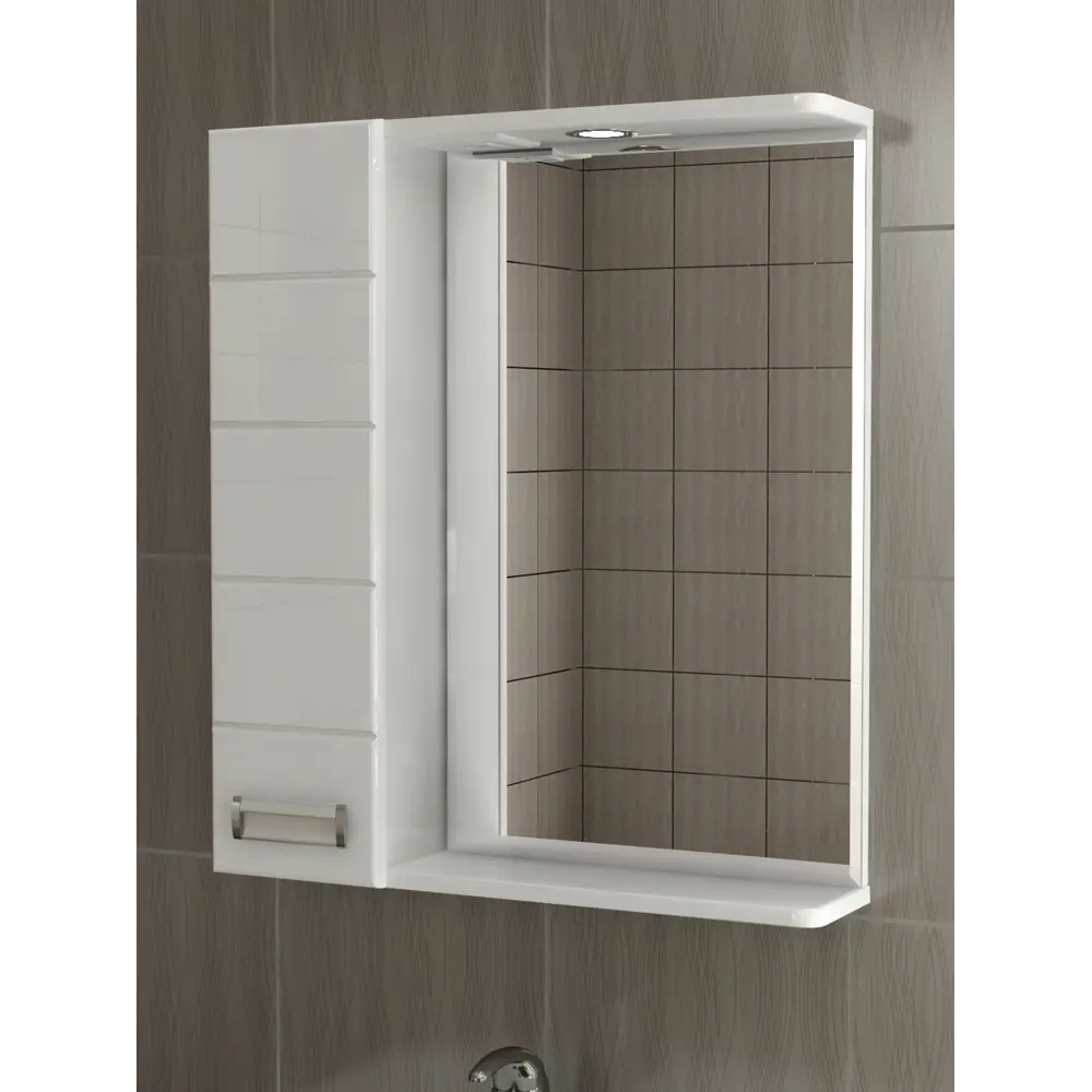 Шкаф зеркальный «Венто» 70 см цвет белый VIGO STLM-2030355 - Вид №4