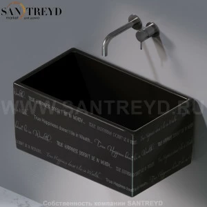 L112421P Подвесная раковина настенная прямоугольная A. e T. Italia Tower черная