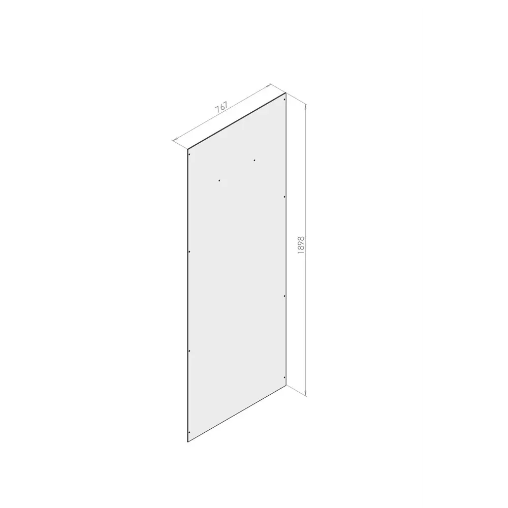 Стенка для душевой ширмы Domani-Spa Simple 1/4 круга 90x90 см 10 отверстий цвет белый STLM-2174532 - Вид №1