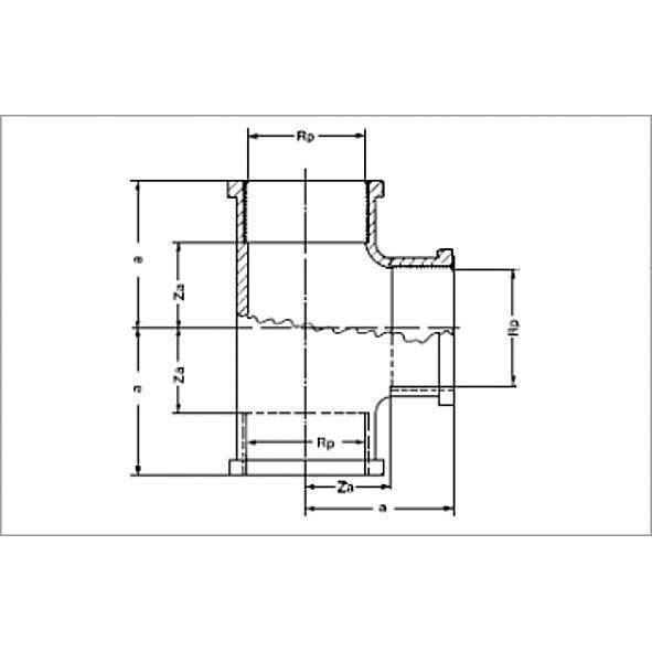1313038 SANHA 3130 PURAFIT тройник ВР 3/8 мм  - Вид №1