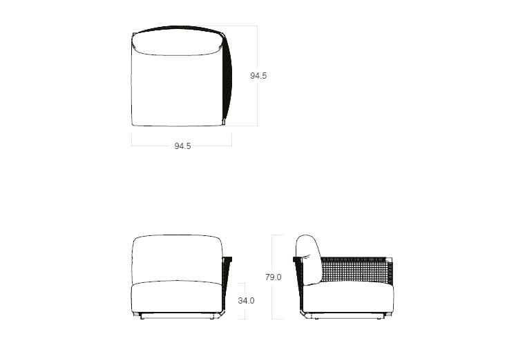 Ткань сад диван TRIBÙ узлы ARCH-00077671 - Вид №14
