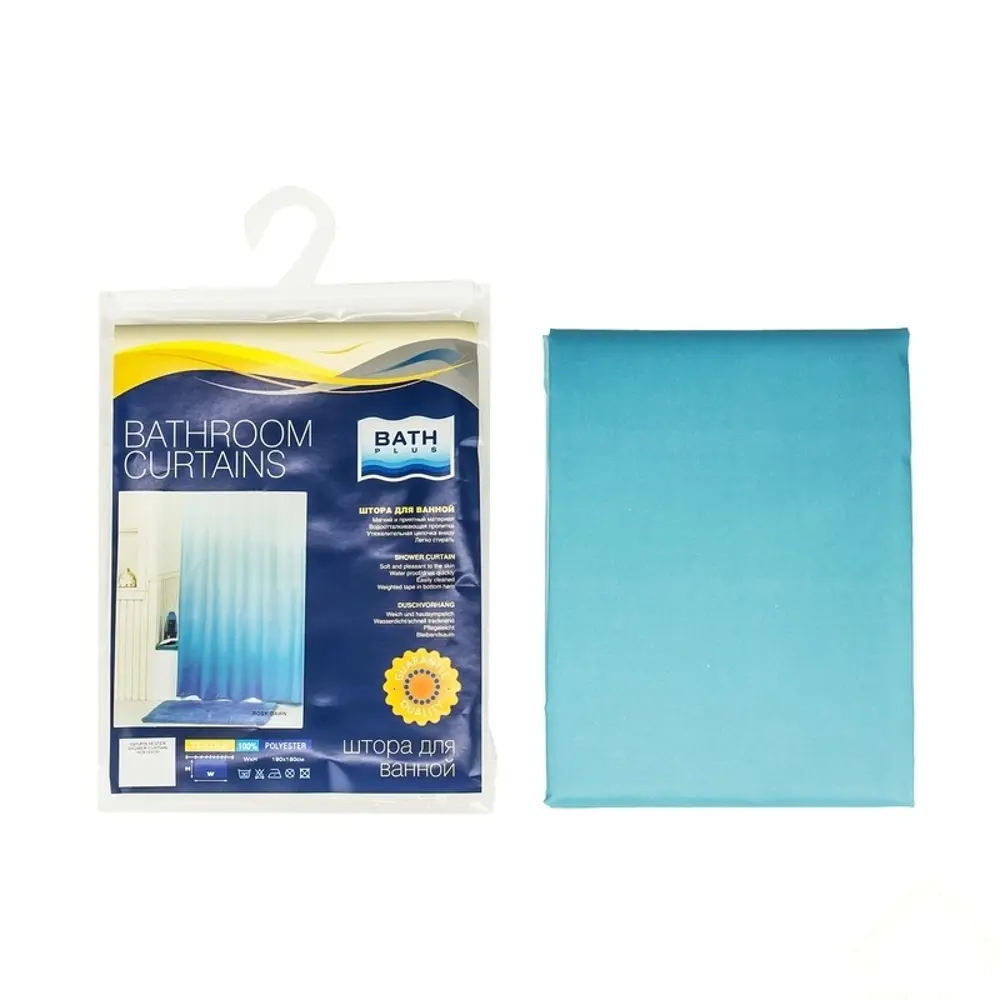 Штора для ванны Bath Plus Rosy Dawn, 180x180 см, полиэстер, цвет голубой Без серии STLM-2046195
