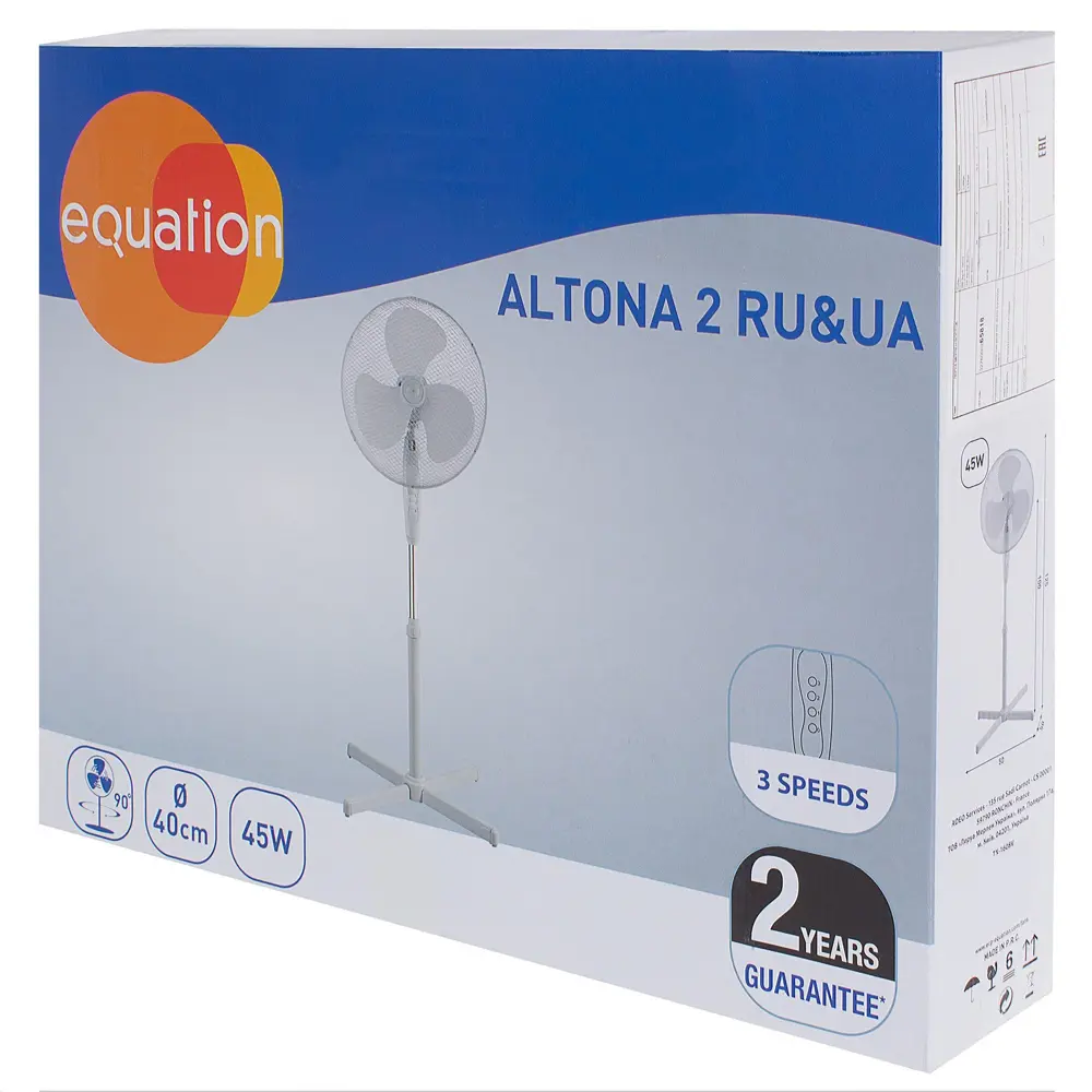 Вентилятор напольный Equation  45 Вт 40 см, 3 скорости STLM-2083619 - Вид №2