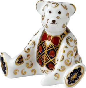 10557192 Royal Crown Derby Пресс-папье Royal Crown Derby "Медвежонок, Имари" 7см Фарфор костяной