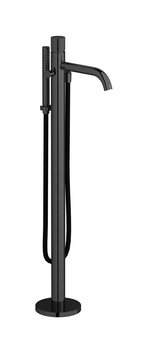 Напольный смесиель для ванны с встроенным душем. WE ARE IB ga399cf Black Chrome Gatsby