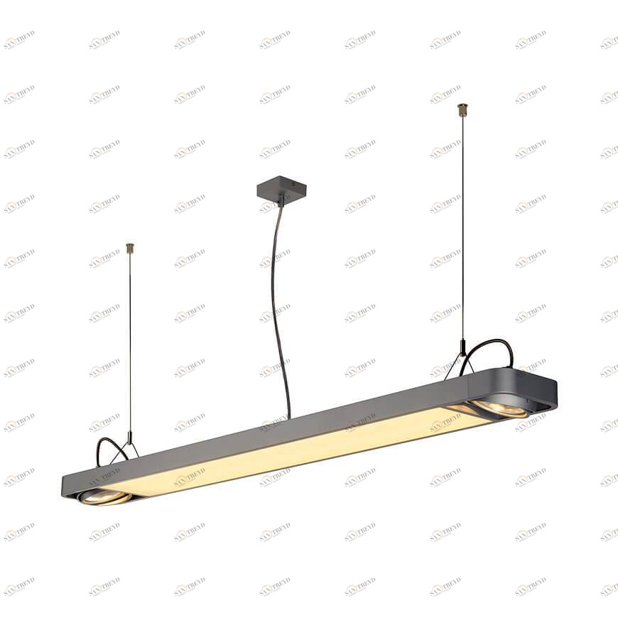 Подвесной светильник прямоугольный серебристый SLV Aixlight R2 Office 159144 SLV ДИЗАЙНЕРСКИЕ, AIXLIGHT R2 SILVER 00-3889720 Серебро 