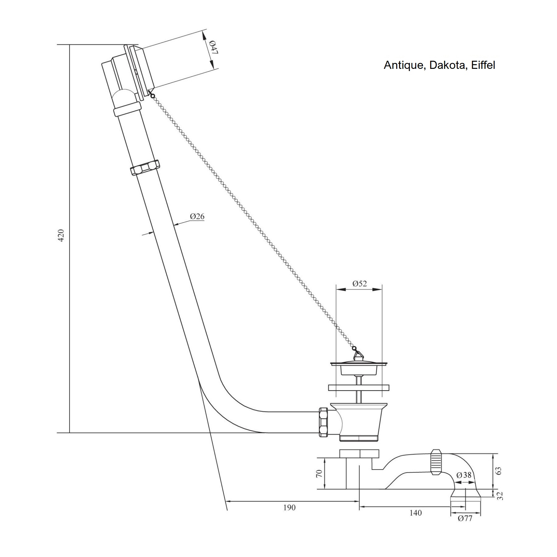СЛИВ-ПЕРЕЛИВ ANTICA 1200 RECOR sun-id-1718075 - Вид №2