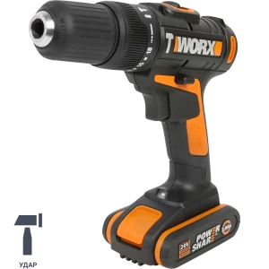 Дрель-шуруповерт аккумуляторная Worx WX371.1, 20 В Li-ion 2x2 Ач