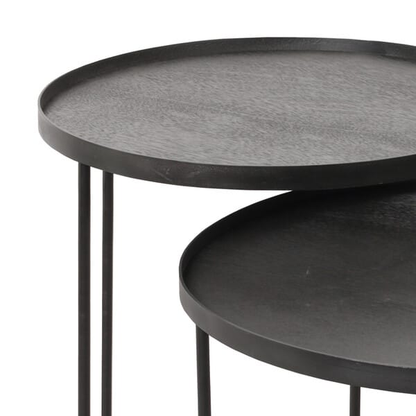 Деревянный круглый журнальный столик Ethnicraft ROUND TRAY TABLE SET ARCH-00081801 - Вид №3