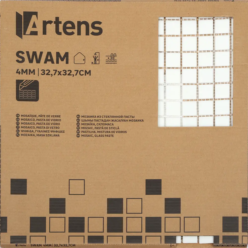 Мозаика стеклянная Artens Swam 32.7x32.7 см цвет белый 20 шт STLM-2084020 - Вид №6
