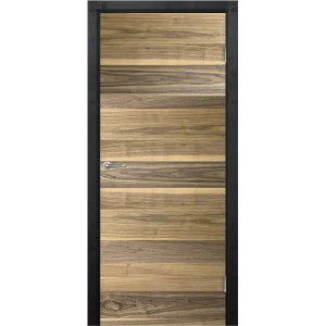 Дверь межкомнатная глухая Loft 60x200 см шпон цвет американский орех с замком и петлями 85325427 STLM-2085593