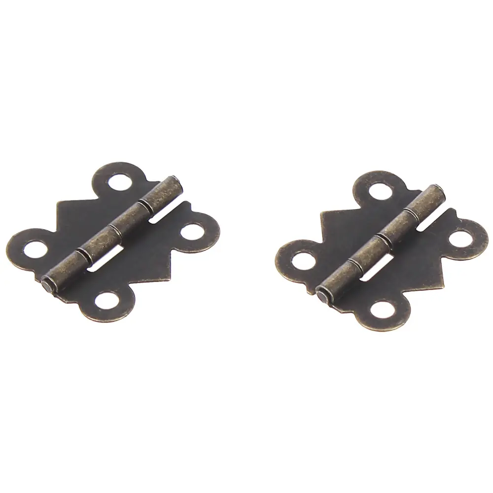 Петля мебельная карточная фигурная 15x20 мм, цвет бронза, 2 шт ЛЕВША STLM-2203353 - Вид №1