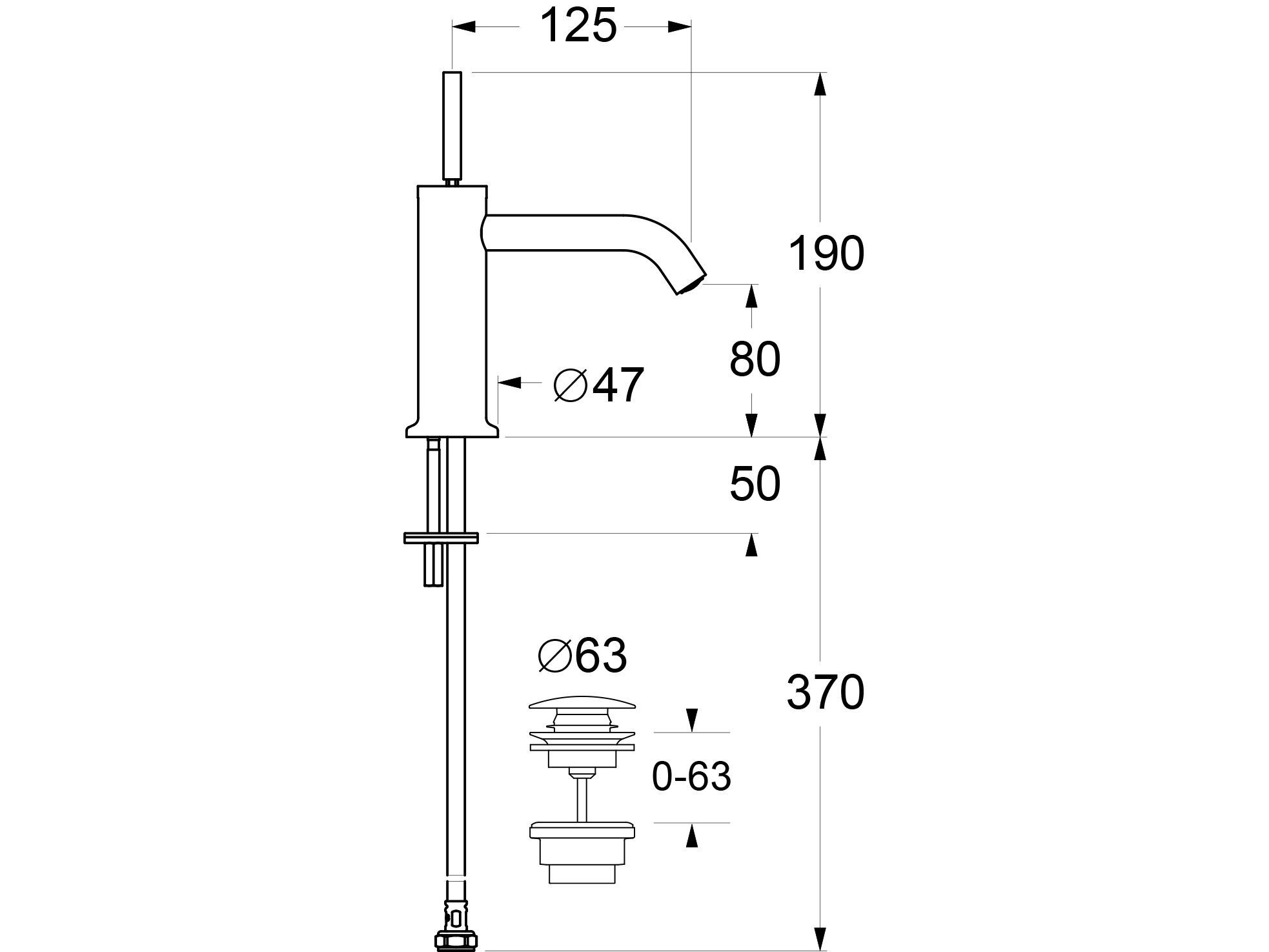 Однорычажный смеситель для раковины GUGLIELMI RUBINETTERIE Sprint ARCH-00067408 - Вид №2