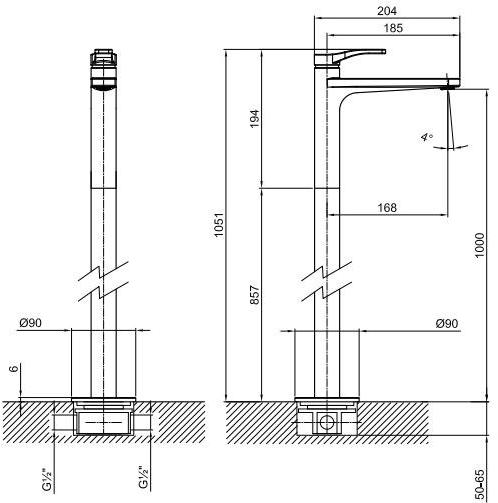 ABOUTWATER Смеситель для умывальника напольный Al/23 sun-id-1478543 - Вид №2
