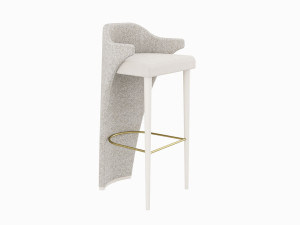 Тканевый барный стул с подставкой для ног