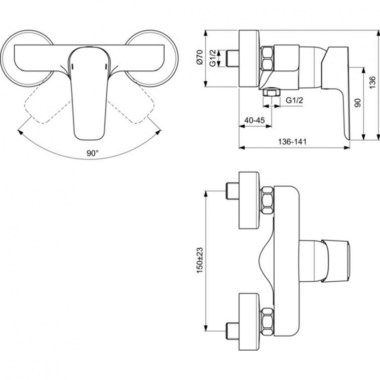 B0716AA Смеситель для душа Ideal Standard CERAPLAN III  - Вид №3