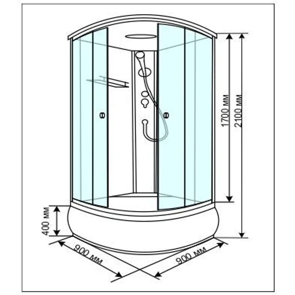 Душевая кабина Macao Tetto высокий поддон 90х90 см VIDAGE Без серии STLM-2013064 - Вид №10