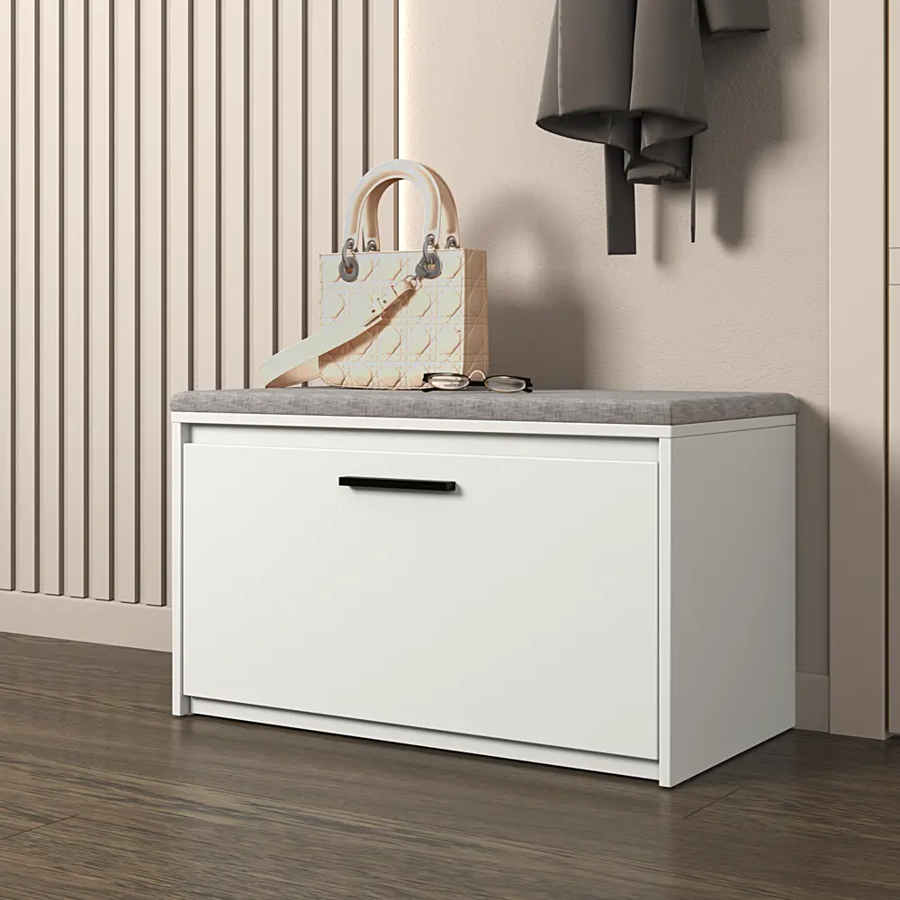 Банкетка Лион 80x49x41.7 см ЛДСП цвет белый Santreyd STLM-2183903