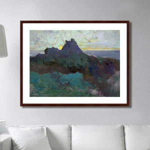 Картина в раме 130х102 см Rocky Peak, 1875г. КАРТИНЫ В КВАРТИРУ  264115 Серый;синий;разноцветный