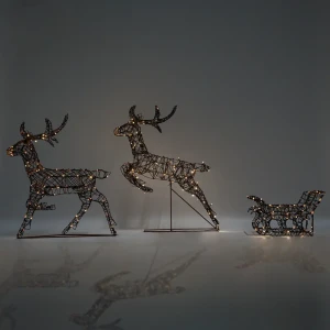89367763 Набор светящихся новогодних фигур "Олени с санями" IP44 240LED STLM-1395751