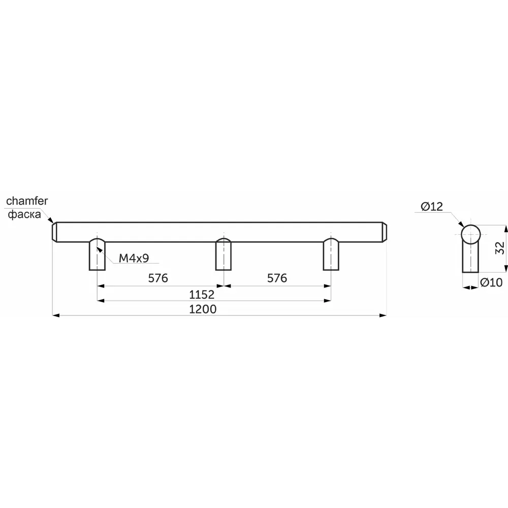 Мебельная ручка-рейлинг KONSENSA 1200 мм черная STLM-2117362 - Вид №4