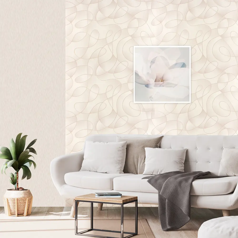 Обои флизелиновые Gomel-Fox Лирика бежевые 1.06 м 8993 Santreyd STLM-2065103 - Вид №4