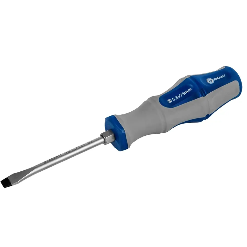 Отвертка прямая Кобальт 646-539 с магнитным наконечником SL5.5x75 мм 89406930 STLM-1577562