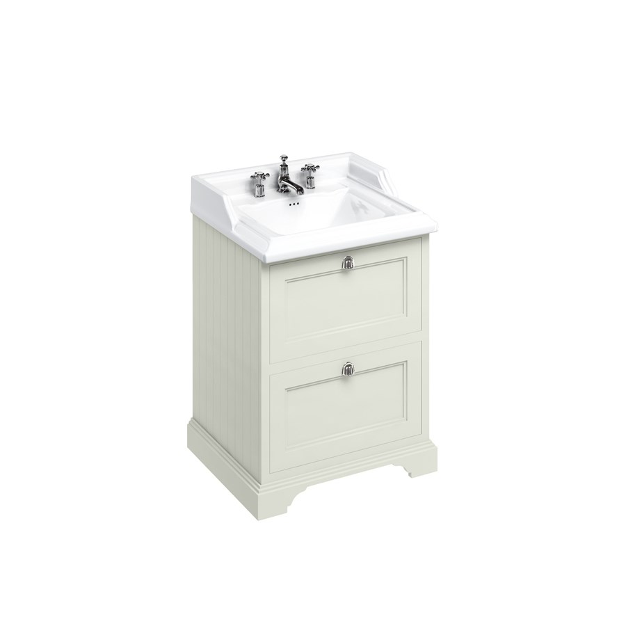 Burlington Отдельностоящий блок 65 с 2 ящиками и классической раковиной Classic Grey с 3-мя отверстиями под смеситель Раковина FF9G_B15 3TH  - Вид №9