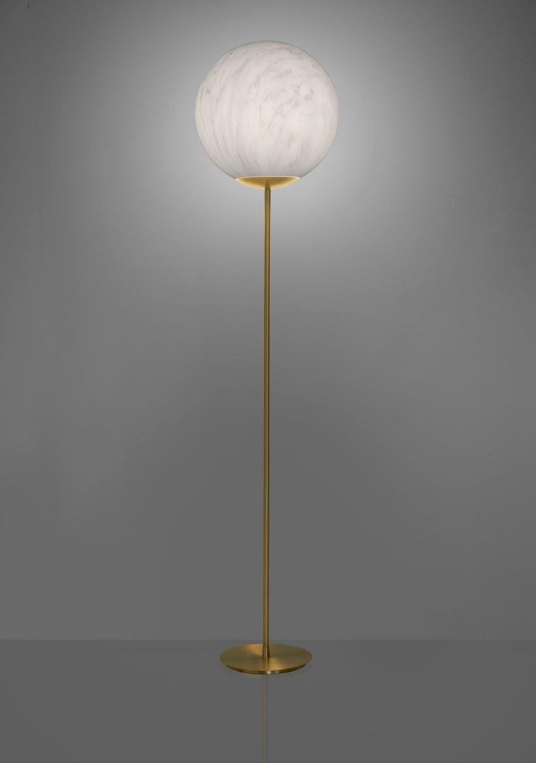 SLIDE Торшер из латуни и полиэтилена с эффектом мрамора Mineral sun-id-1401819 - Вид №1