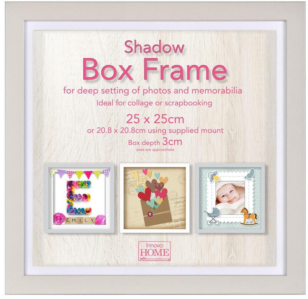 Б0046298 Фоторамка PI09907 Ф/рамка 25*25cm Shadow Box Grey (окно 21*21см), серый, МДФ (6/144) Innova