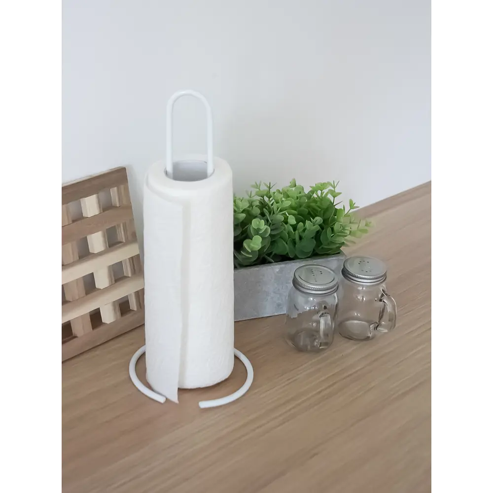 Держатель для кухонных бумажных полотенец KONSENSA 30 см сталь цвет белый STLM-2205778 - Вид №1