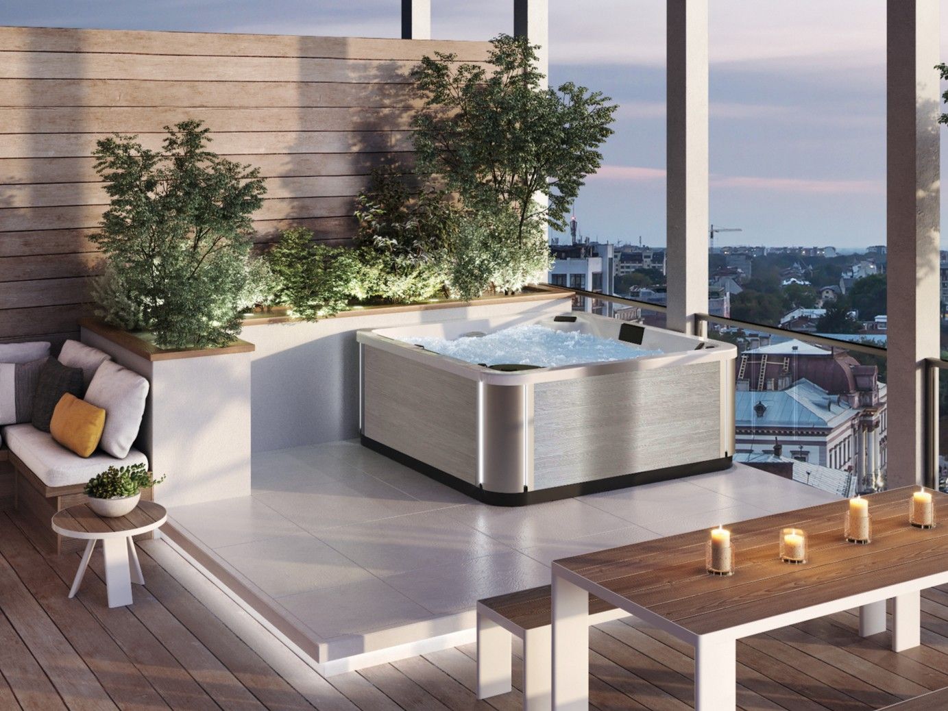 Мини-бассейн с гидромассажем на 4 места с хромотерапией Kinedo A400 ARCH-00095970 - Вид №1